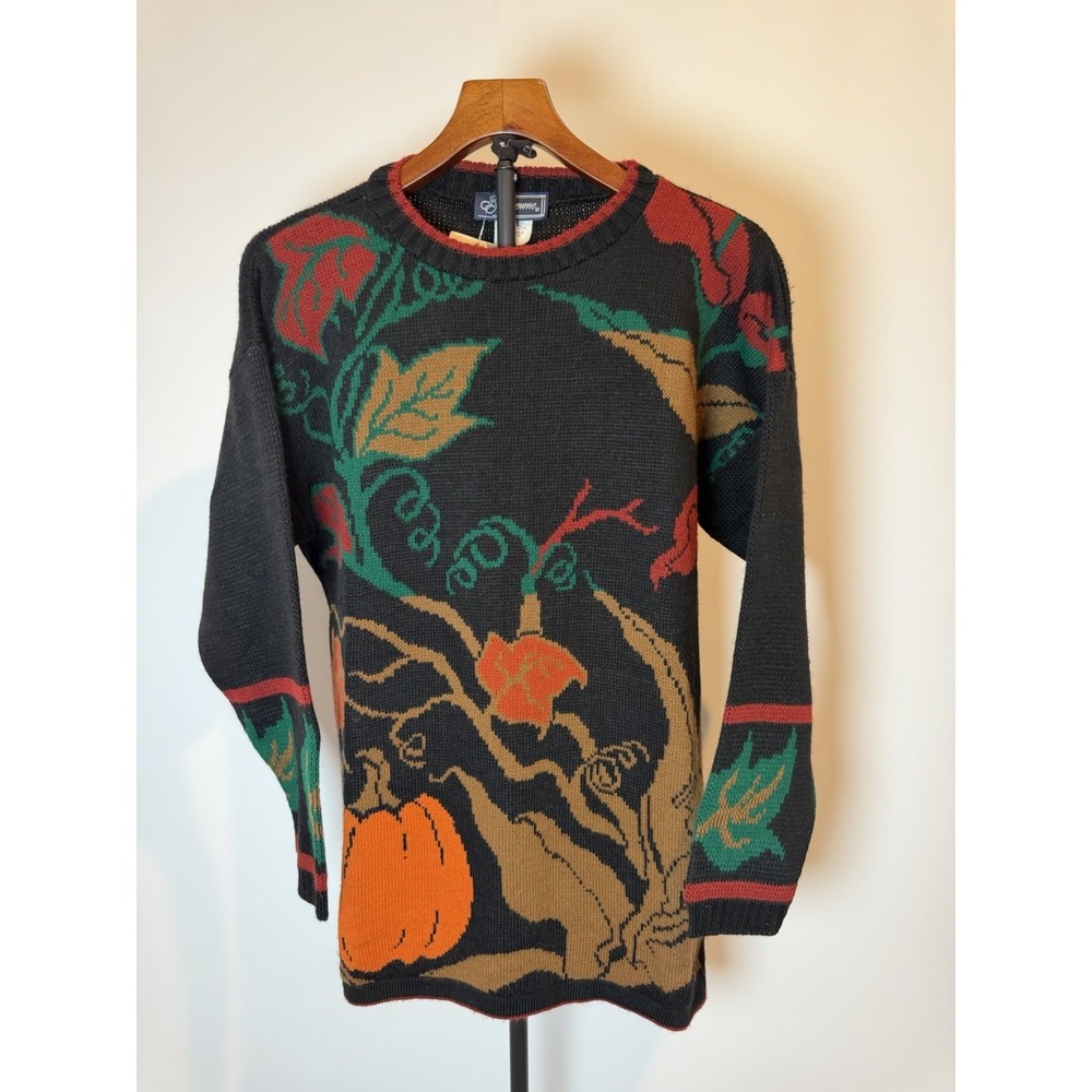 NWT Vtg JJ Browne Sweater Women's Large Halloween Fall Pumpkin Made In USA - Picture 1 of 7